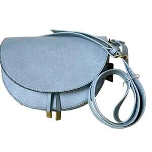 Falls Creek Blue Faux Leather Small Flap Crossbody Purse, new with tag